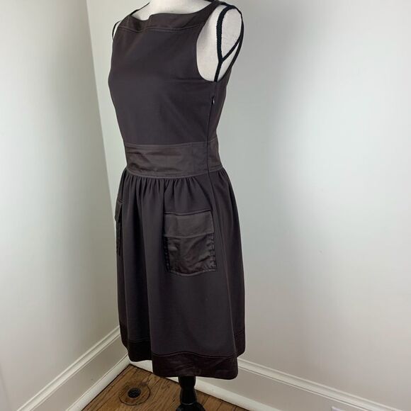 Diane Von Furstenberg Zanne‎ Chocolate Brown Sleeveless Sheath Vintage Dress - Picture 4 of 8